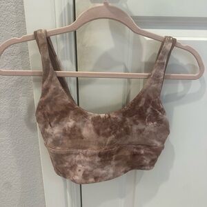 Lululemon Size 6 Align SparklyTie-Dye & Brown REVERSIBLE Sports Bra